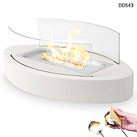 Οβάλ επιτραπέζιο τζάκι βιοαιθανόλης - διακόσμηση σχεδιαστή σε λευκό χρώμα – DD543 - Sellzone.bg Οβάλ επιτραπέζιο τζάκι βιοαιθανόλης - διακόσμηση σχεδιαστή σε λευκό χρώμα – DD543